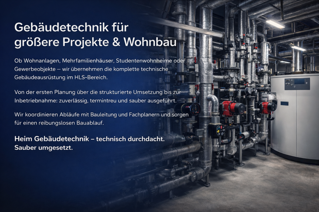 Übersicht unserer Leistungen für Großprojekte Heim Gebäudetechnik